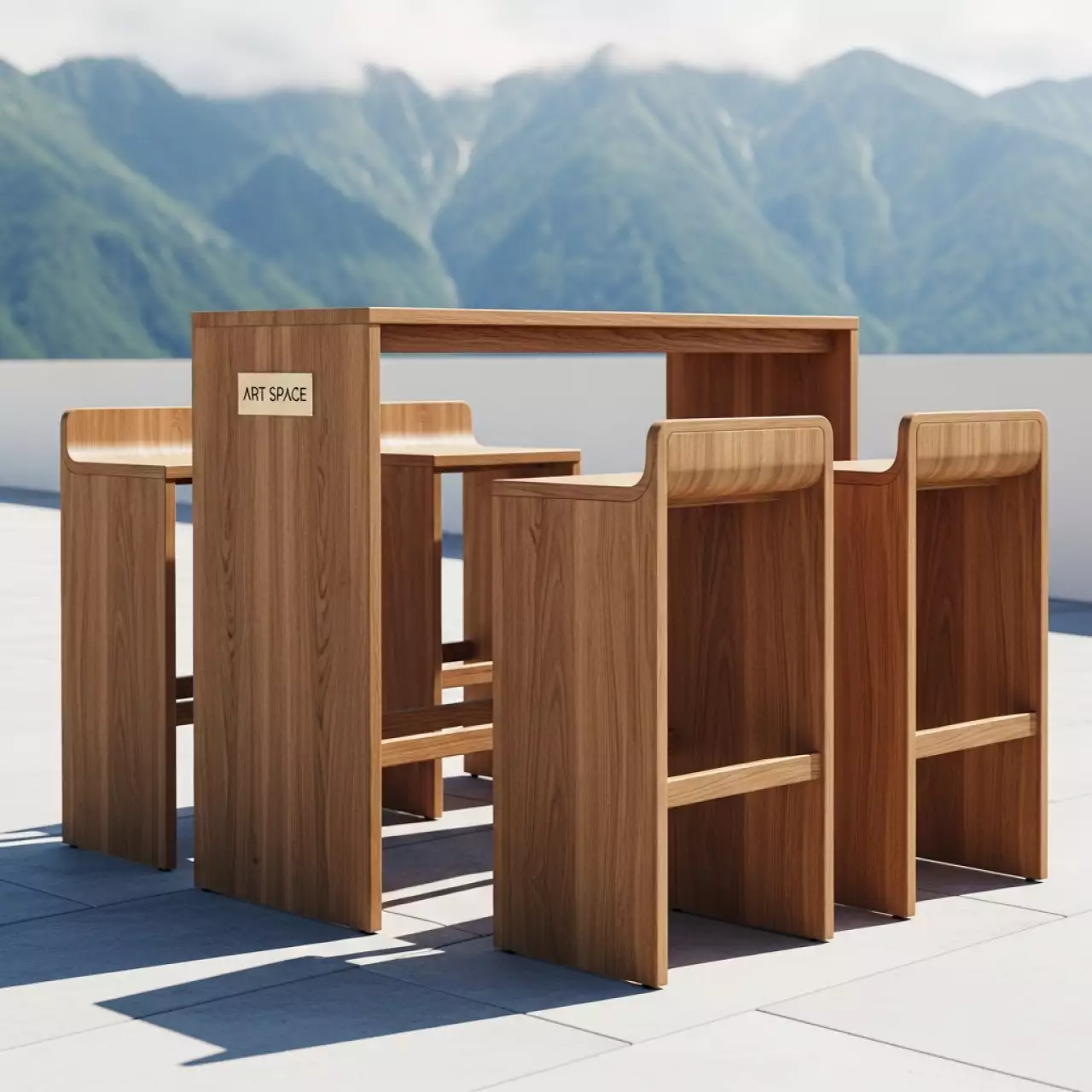 Аренда Комплект барной деревянной мебели Cambria на 4 персоны в Skypark Sochi — ART SPACE