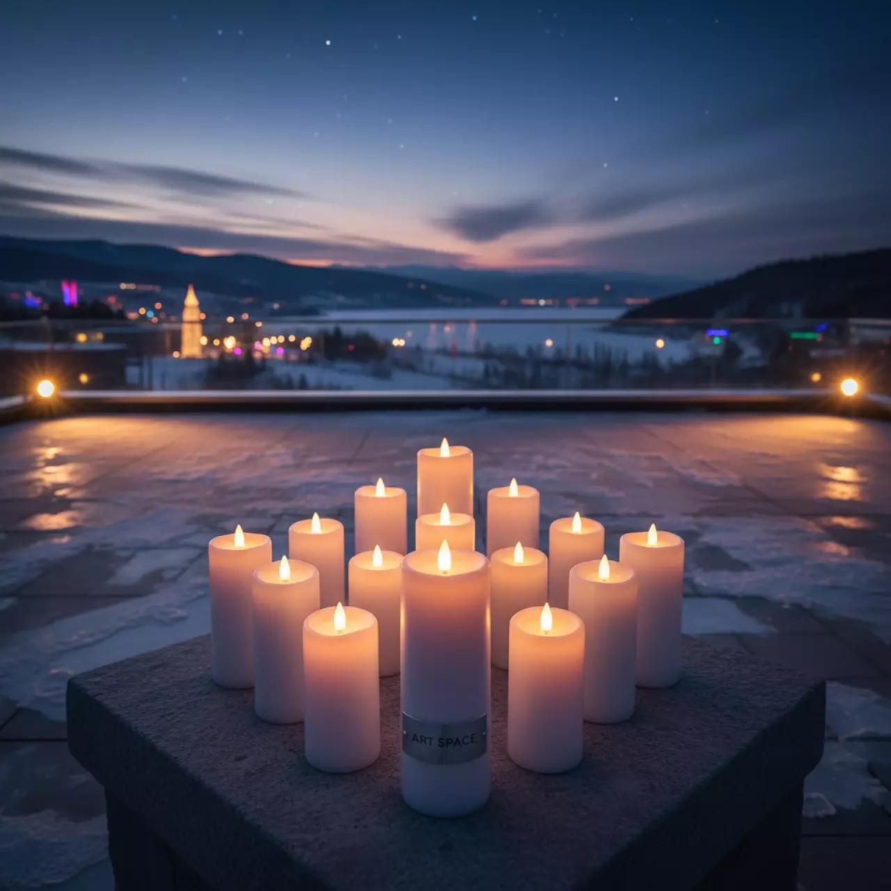 Аренда Комплект белых светодиодных свечей в санатории «Заполярье» — ART SPACE