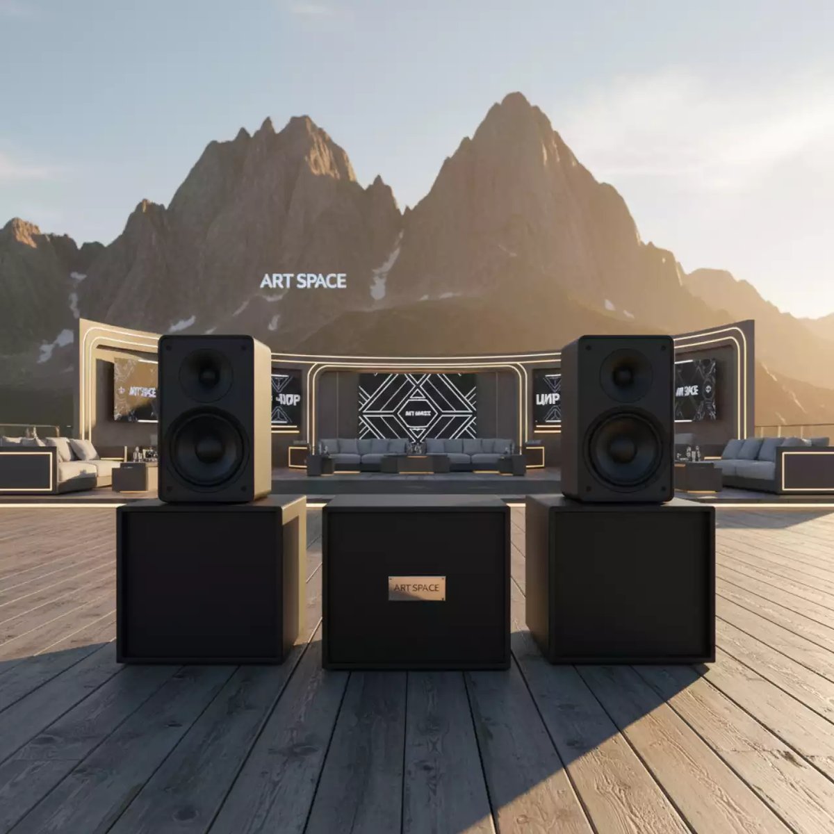 Аренда Комплект d&b audiotechnik 2 сабвуфера Q sub 2 сателлита на площадке Rosa Peak (2320м) — ART SPACE