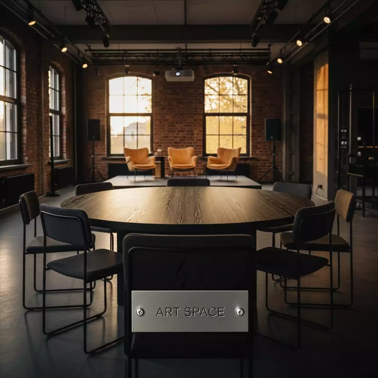 Аренда Комплект DECO 8 с круглым столом коричневый в отеле «Звездный» — ART SPACE