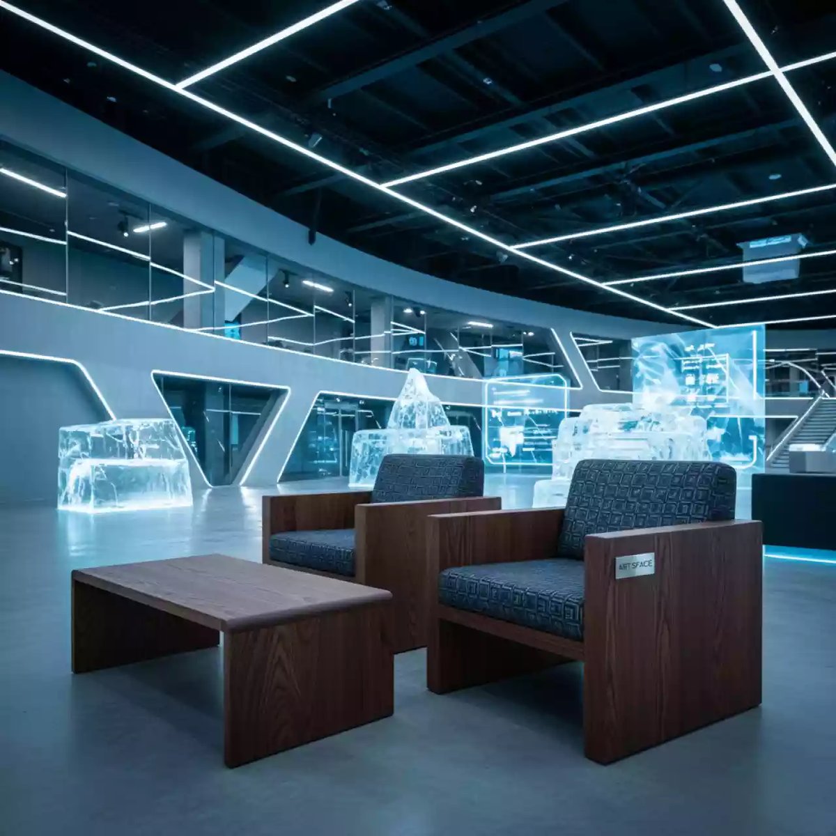 Аренда Комплект деревянной лаунж мебели Danubio в VK Stadium Sirius — ART SPACE