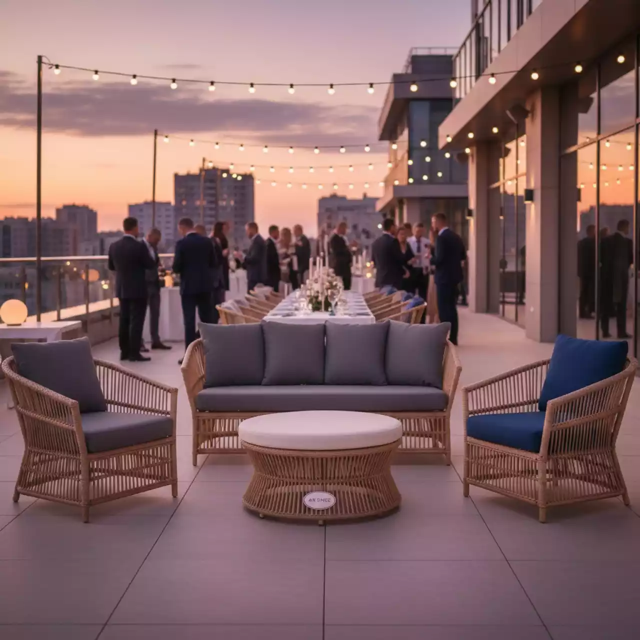 Аренда Комплект для отдыха JUNGLE KM 2011 из натурального ротанга плетеное кресло диван и столик в Маринс Парк Отеле — ART SPACE