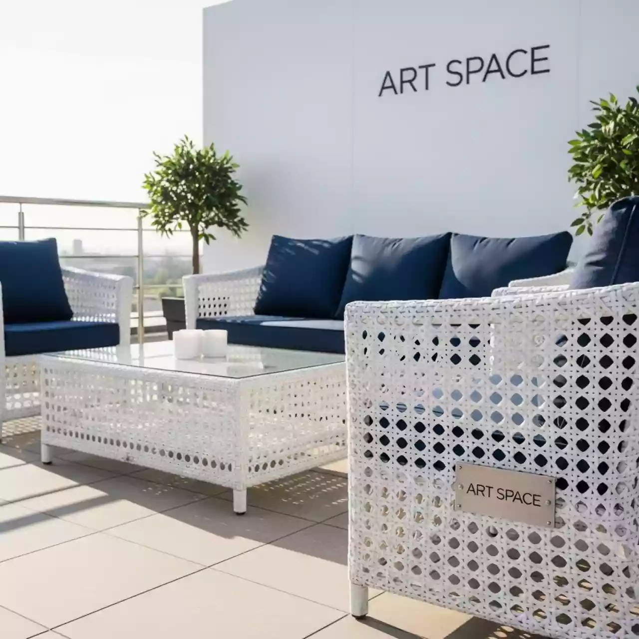 Аренда Комплект для отдыха плетеный LV520WB White Blue в Sport Inn Hotel & Wellness — ART SPACE