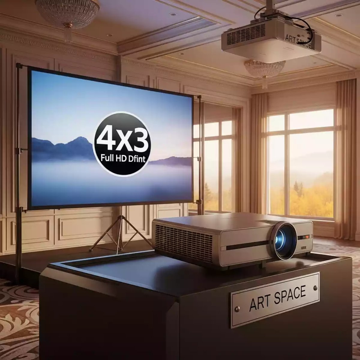 Аренда Комплект экран 4х3 и проектор Full HD в Radisson Collection Paradise — ART SPACE