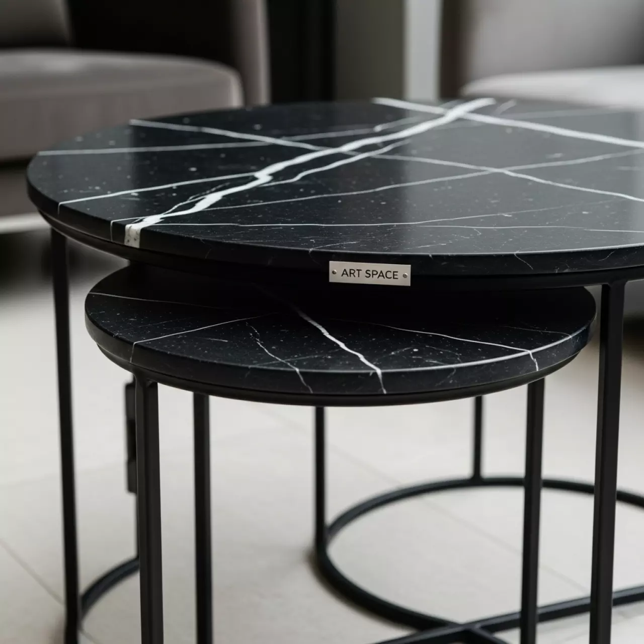 Аренда Комплект Frost 2 журнальных стола черный мрамор в Маринс Парк Отеле — ART SPACE