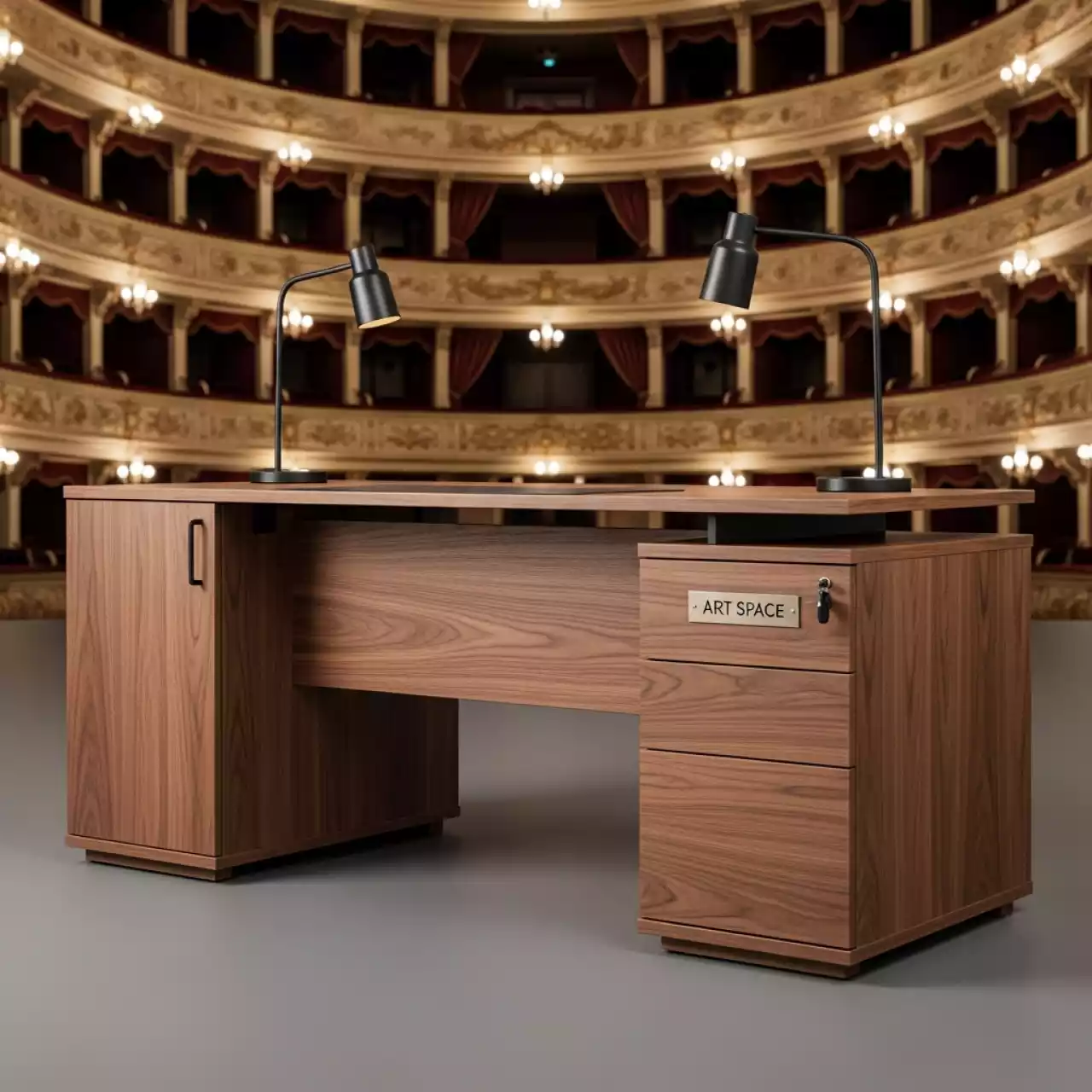 Аренда Комплект Хайтон для 2 рабочих мест итальянский орех в Зимнем театре — ART SPACE