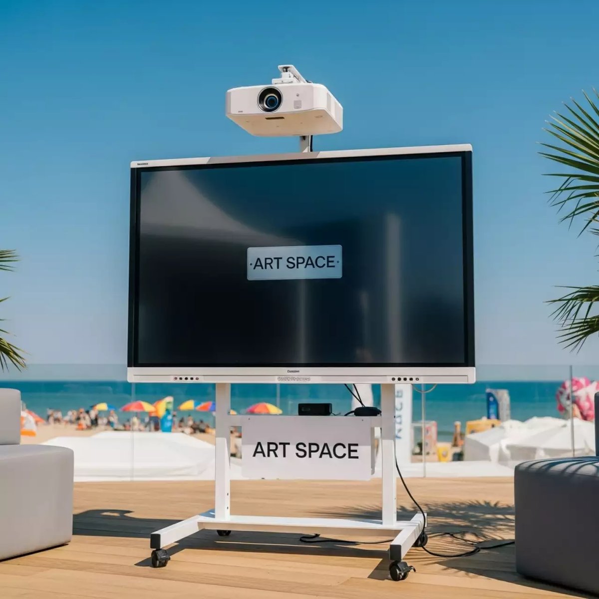 Аренда Комплект интерактивной доски SMART Board SBM787 с проектором BenQ MW855UST на пляже «Маяк» — ART SPACE