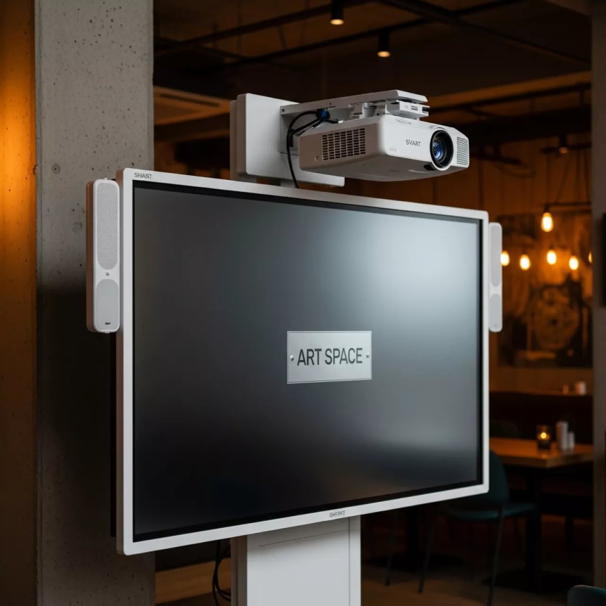 Аренда Комплект интерактивной доски SMART SBM787V с проектором и креплением в ресторане «Магеллан» — ART SPACE