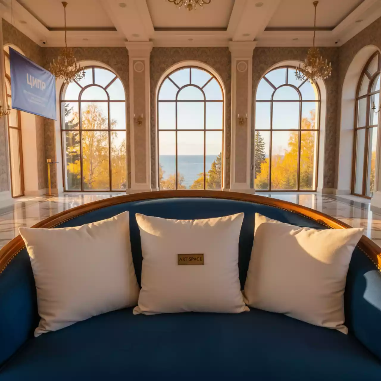 Аренда Комплект из трех подушек белых в санатории «Черноморье» — ART SPACE