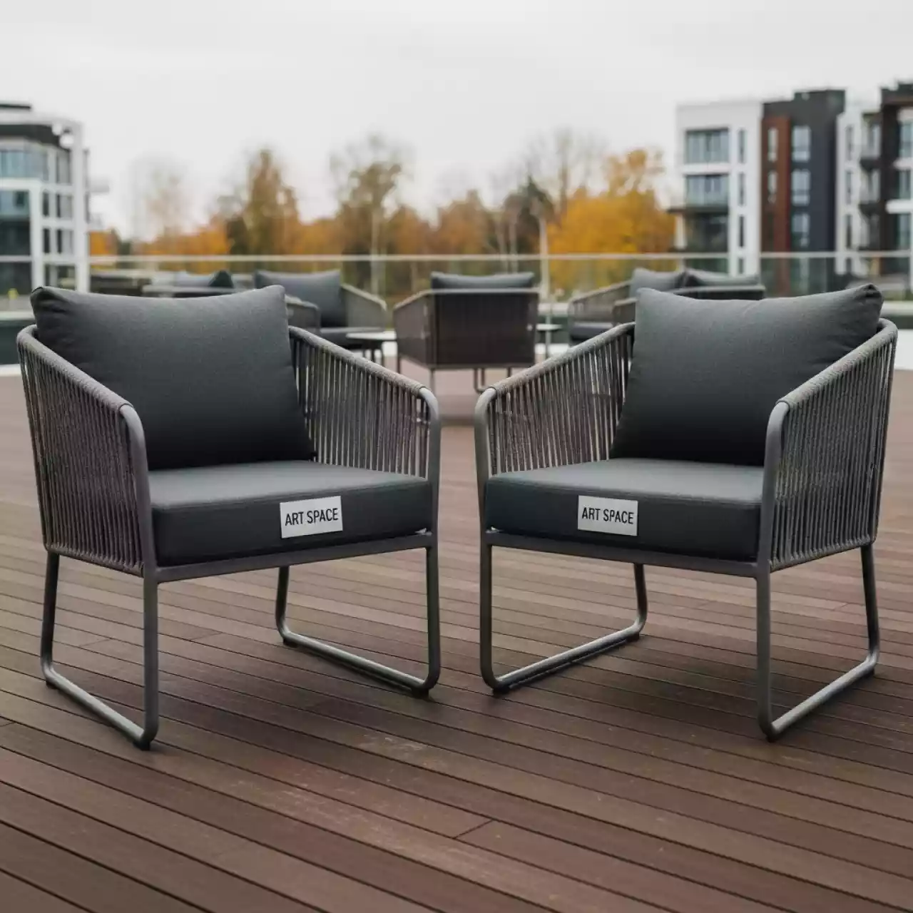 Аренда Комплект кресел Салемо Дуо Salemo Duo 2 шт графит в пляжном комплексе VinoGrad — ART SPACE