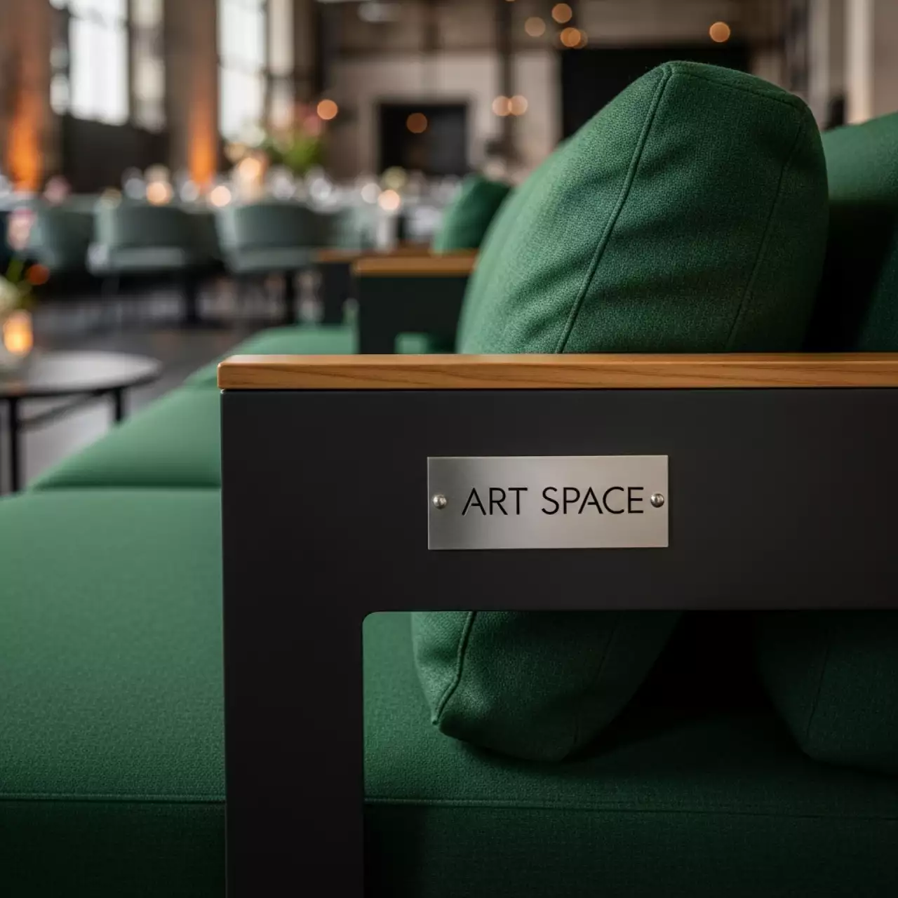 Аренда Комплект лаунж мебели Malmo с 2 местным диваном антрацит зеленый алюминий в ресторане «Sanremo» — ART SPACE