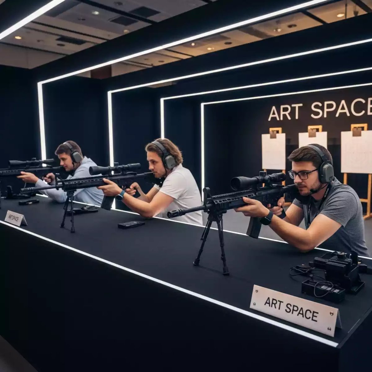 Аренда Комплект лазерного тираинтир Патриот Спорт винтовки бумажные мишени 3 стрелка в Radisson Blu Resort & Congress Centre — ART SPACE