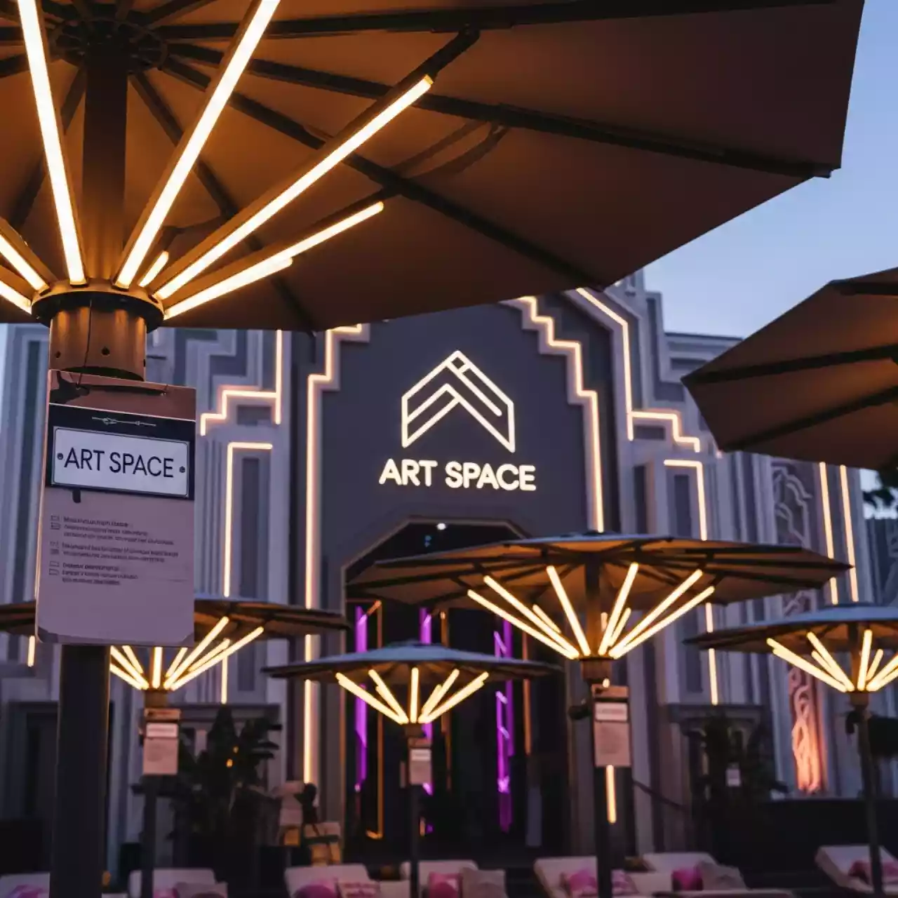 Аренда Комплект LED светильников для зонта Galaxia Dual от сети в пляжном клубе Del Mar — ART SPACE