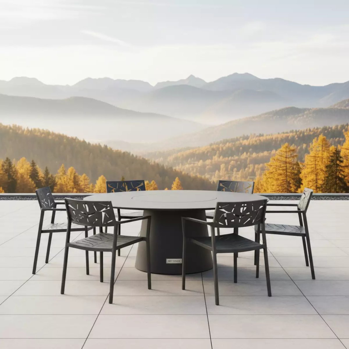 Аренда Комплект литой мебели Alexander VIII из алюминия темно графитовый в Novotel Resort — ART SPACE