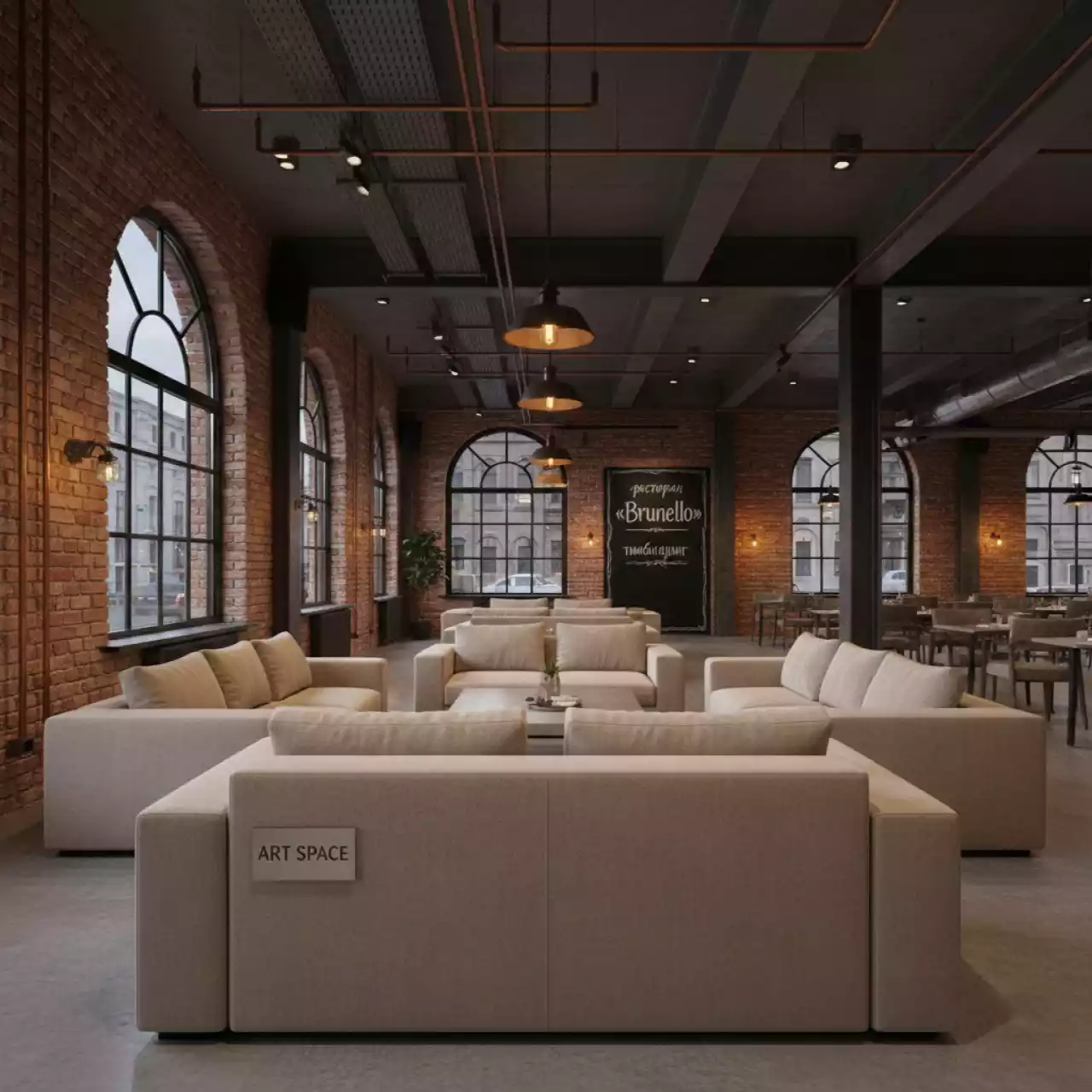 Аренда Комплект LS5O1T1 7 бежевый в ресторане «Brunello» — ART SPACE