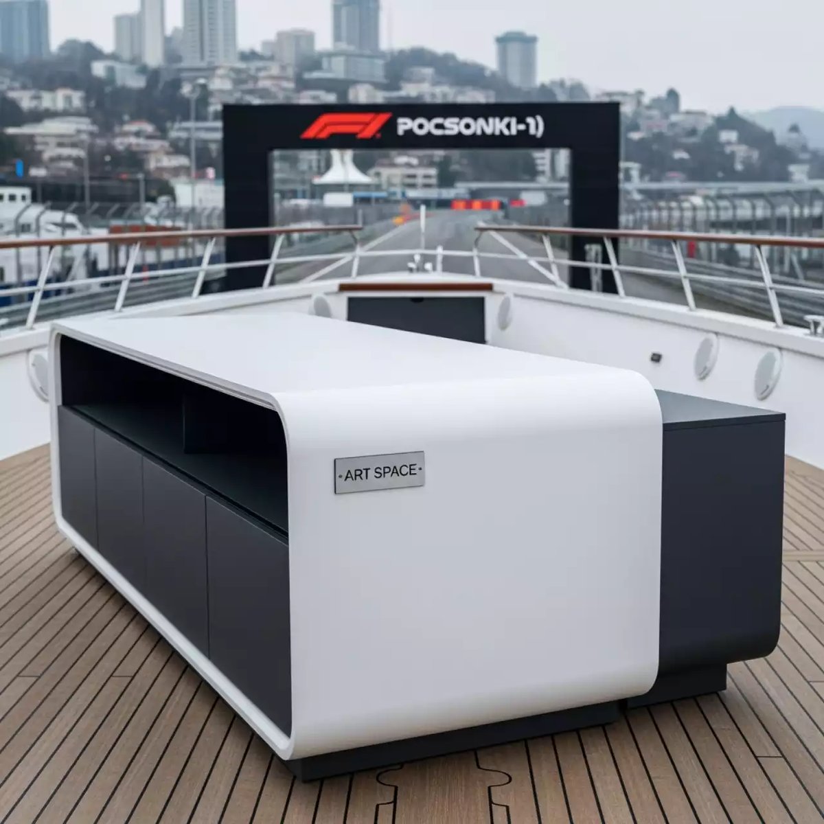 Аренда Комплект мебели Bella белый антрацит 200 на теплоходе «Дагомыс» — ART SPACE