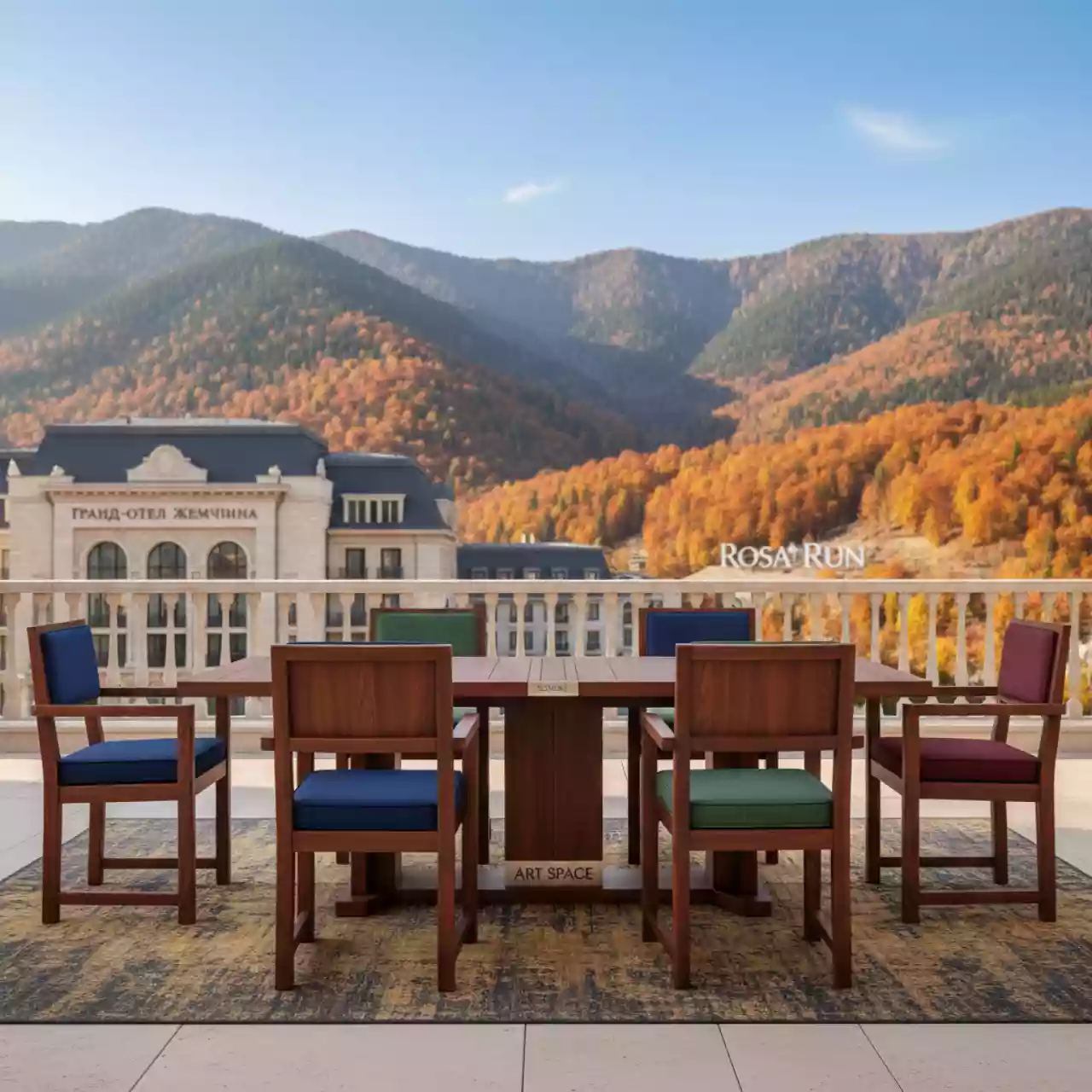 Аренда Комплект мебели деревянной на 6 персон Apoyo в гранд-отеле «Жемчужина» — ART SPACE