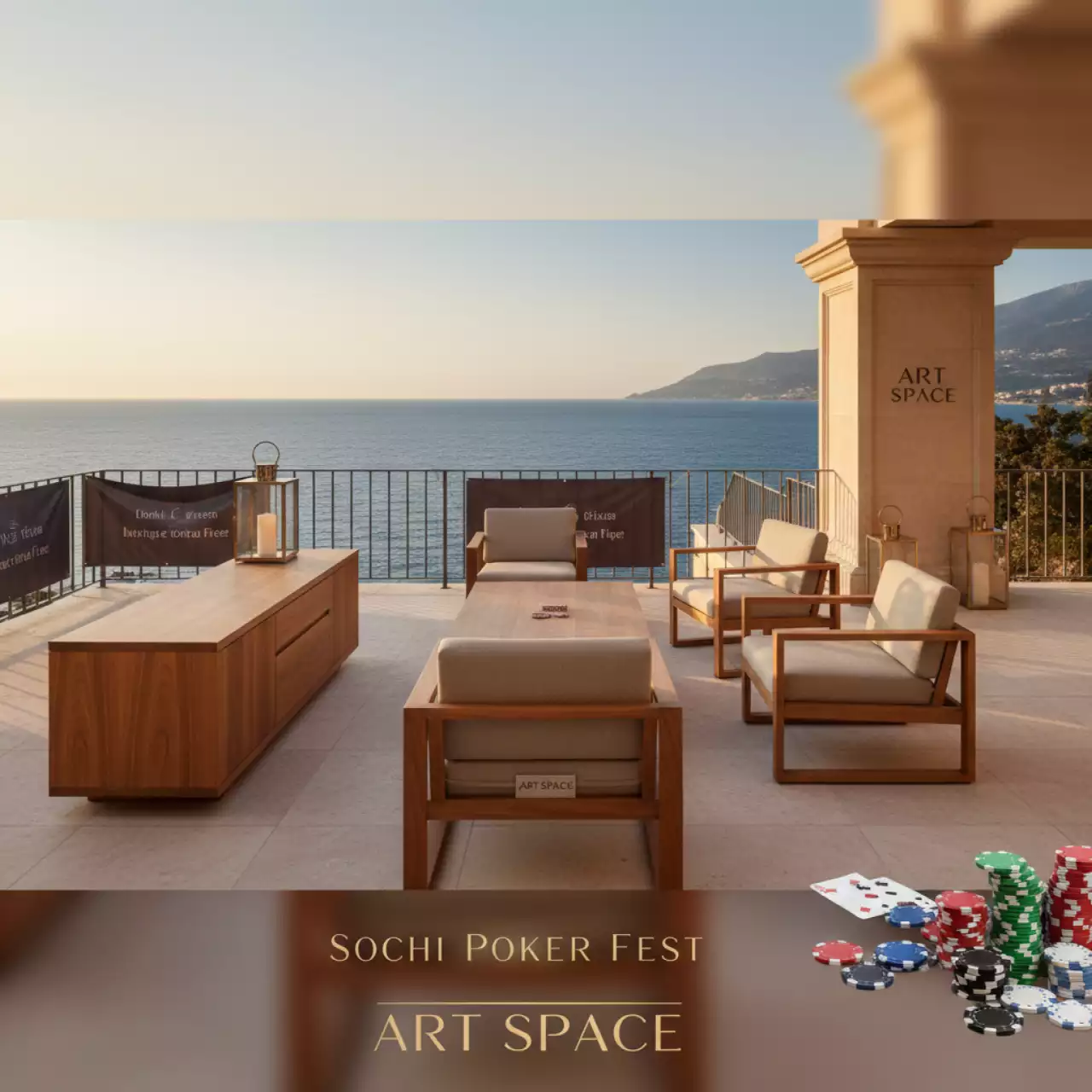 Аренда Комплект мебели деревянной Nara в ресторане «La Terrazza» — ART SPACE