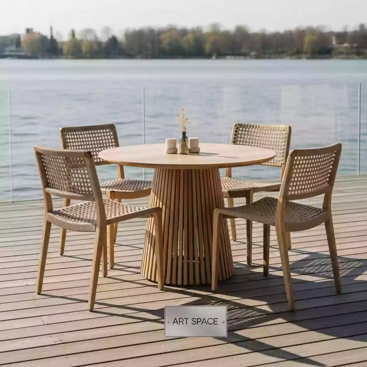 Аренда Комплект мебели деревянной плетеной Idea в ресторане «Паруса» — ART SPACE
