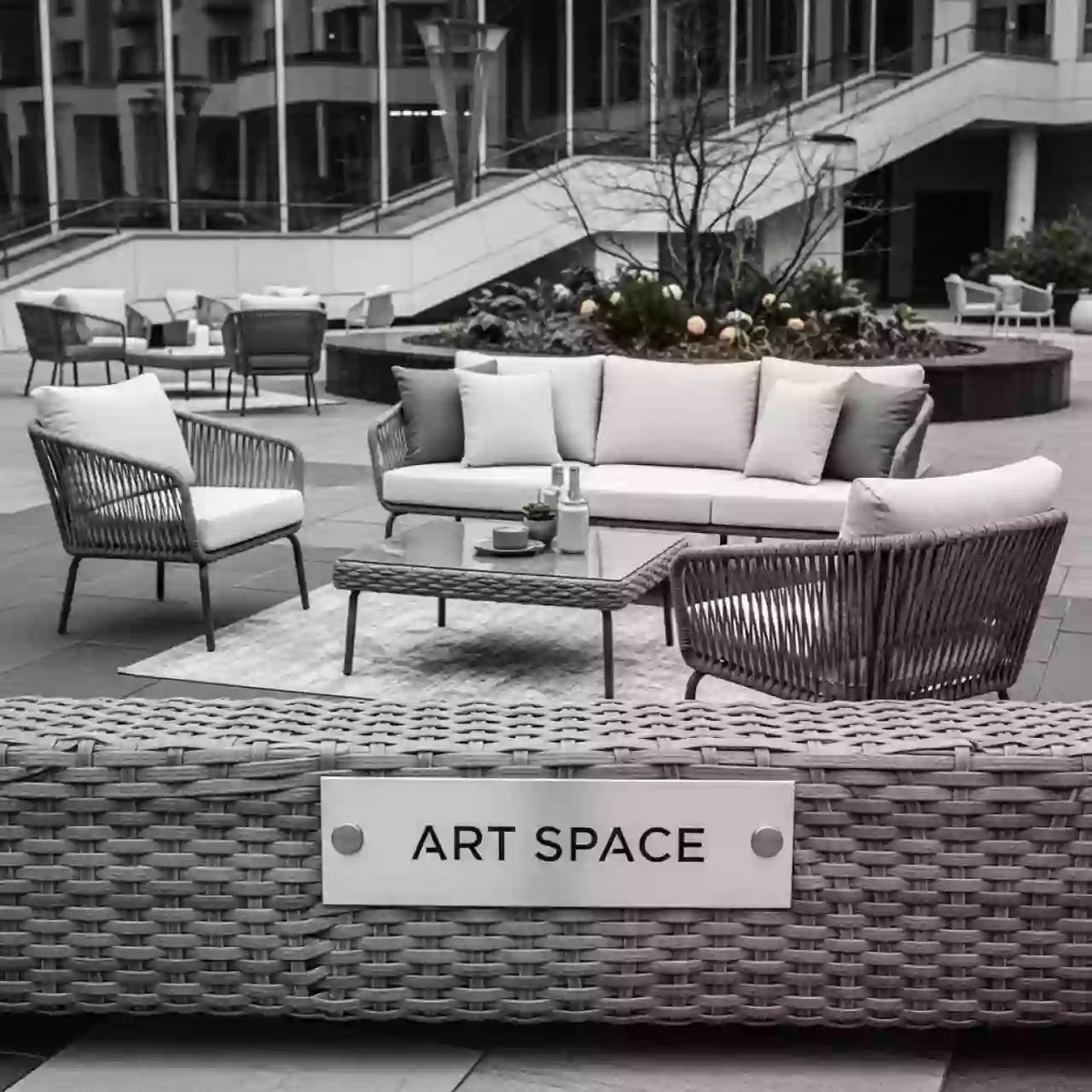 Аренда Комплект мебели из ротанга OUTDOOR Мадейра трехместный диван 2 кресла стол ш п светлый микс в Mövenpick Hotel — ART SPACE