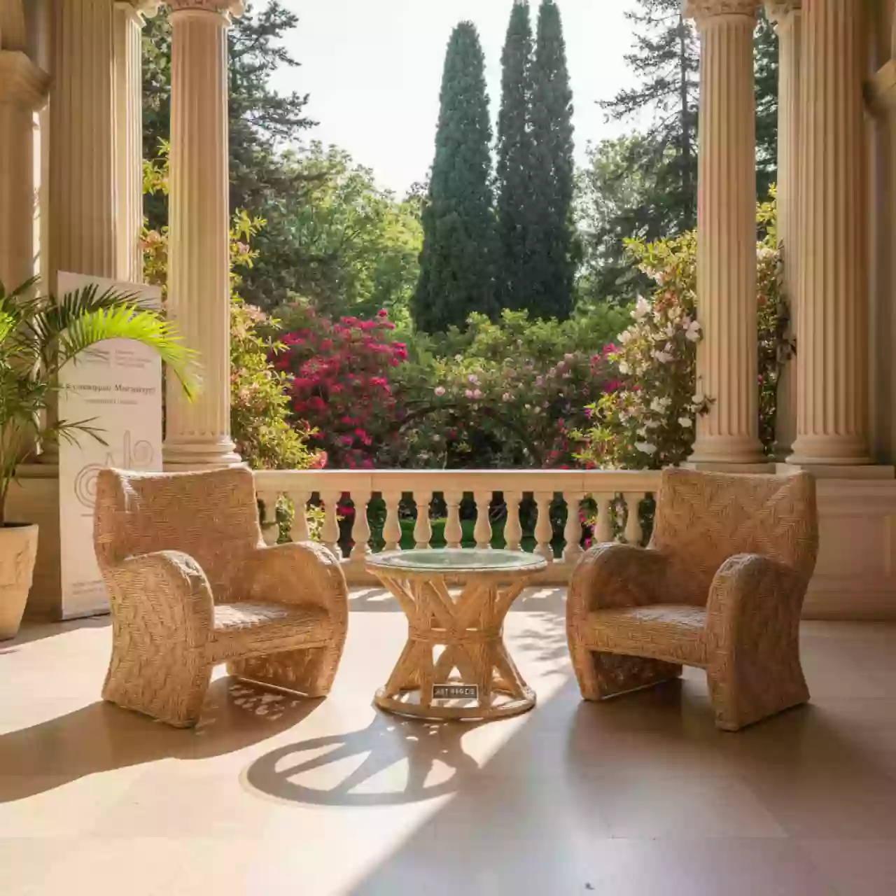 Аренда Комплект мебели кофейный из ротанга VIRGINIYA BALCONY SET NEW столик и 2 кресла бежевый в санатории «Металлург» — ART SPACE