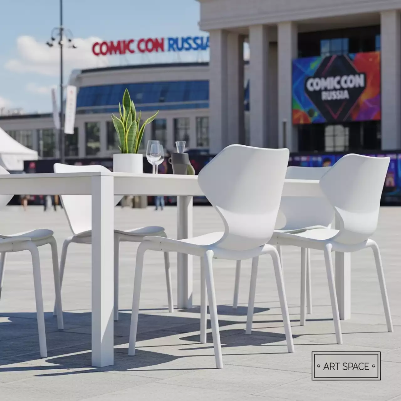 Аренда Комплект мебели пластиковой President 1800 Super Elegant Monobloc на Медальной площади — ART SPACE