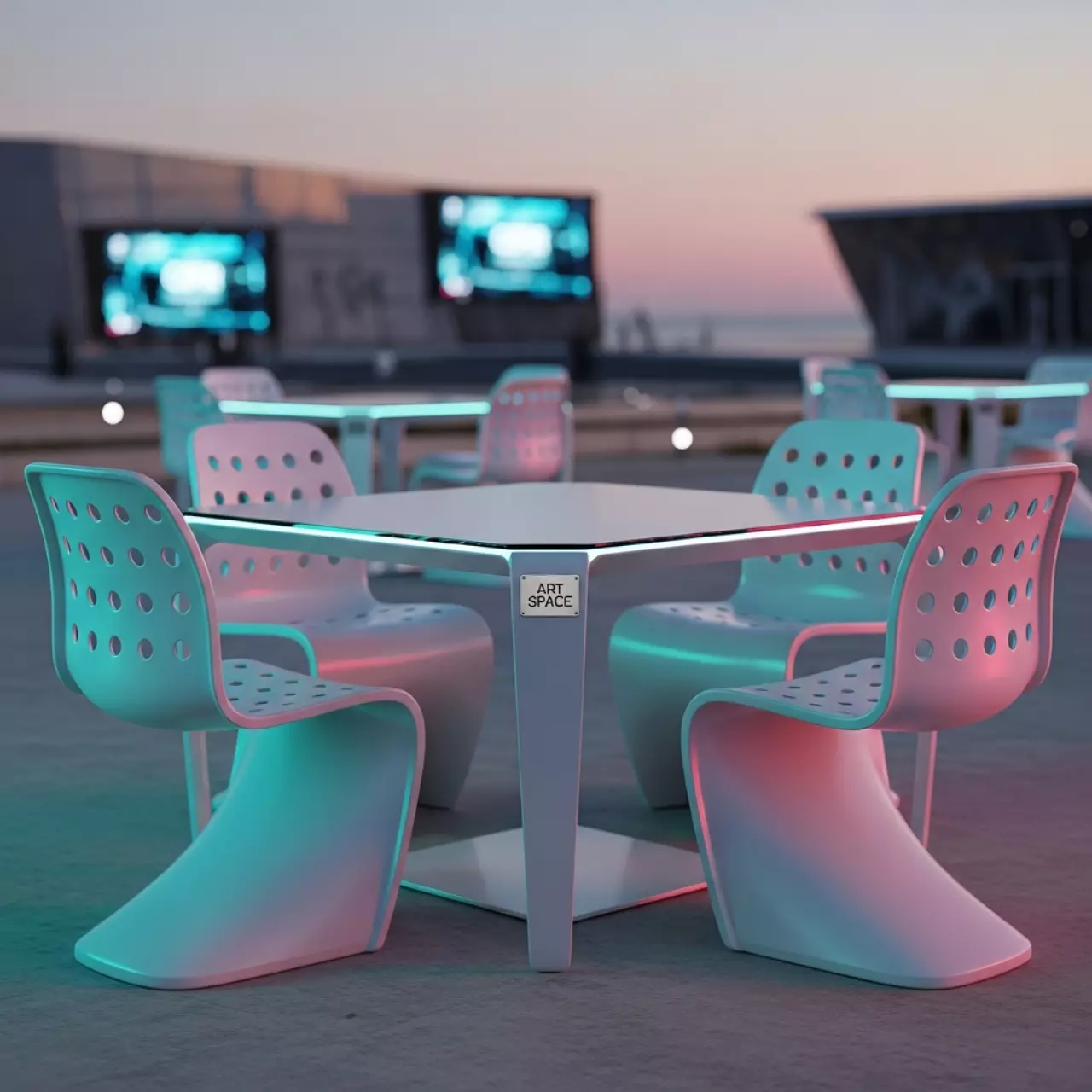 Аренда Комплект мебели пластиковой Sky 80 Carmen в пляжном комплексе VinoGrad — ART SPACE