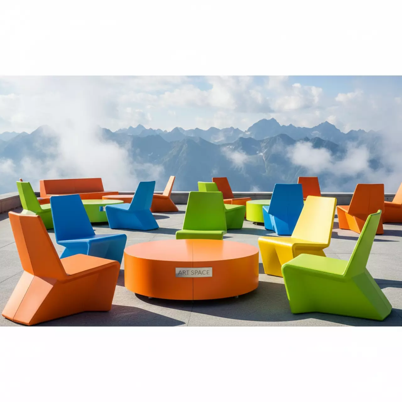 Аренда Комплект мебели пластиковой Sky Cross на площадке Rosa Peak (2320м) — ART SPACE