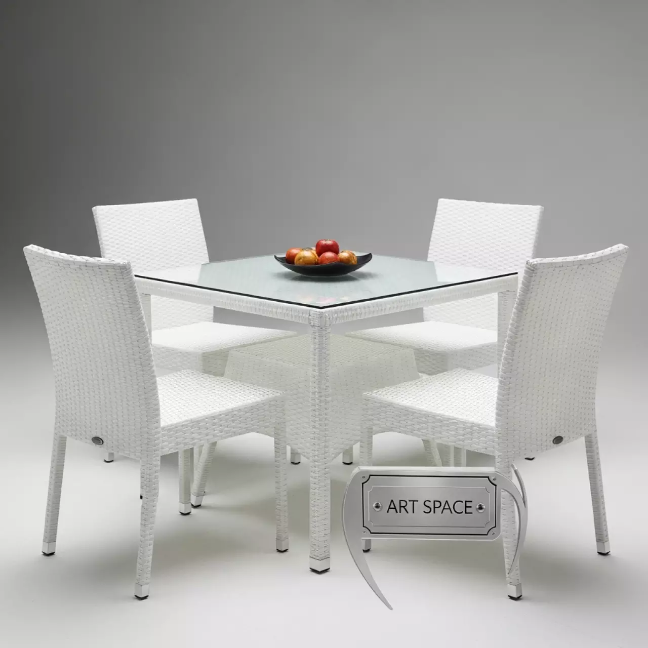 Аренда Комплект мебели плетеной AFM 440A 90х90 белый 4 1 в Delta Sirius — ART SPACE