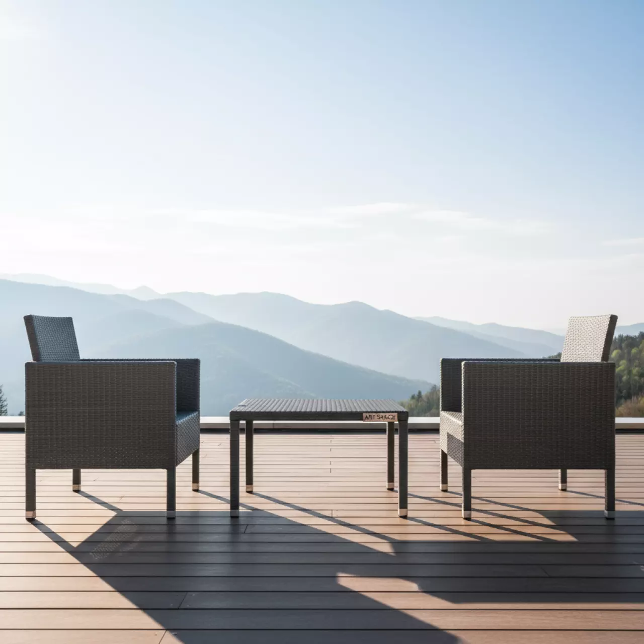 Аренда Комплект мебели плетеной AM 395C T395 серый в Гранд Отель Поляна — ART SPACE