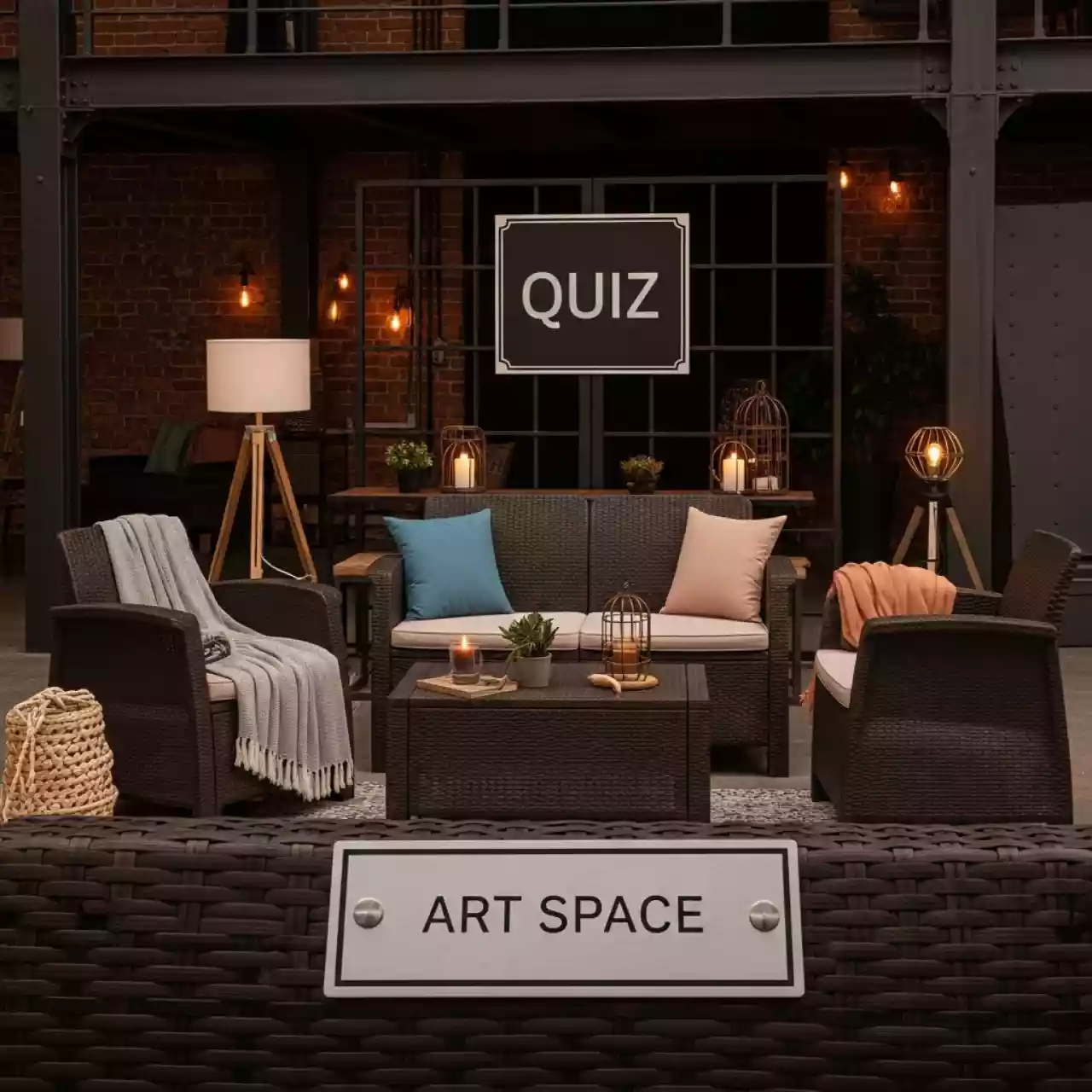 Аренда Комплект мебели плетеной коричневый в лофте «Студия 21» — ART SPACE