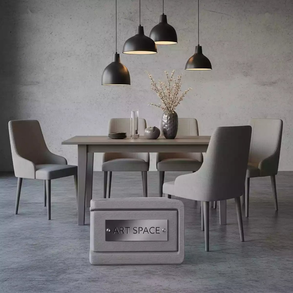 Аренда Комплект мебели Royal Family KARL с обеденным столом серый в лофте «Студия 21» — ART SPACE