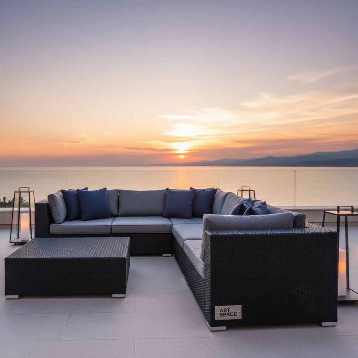 Аренда Комплект мебели Royal Family ZORRO PLUS DOUBLE с угловым диваном из искусственного ротанга в Swissôtel Resort Sochi Kamelia — ART SPACE