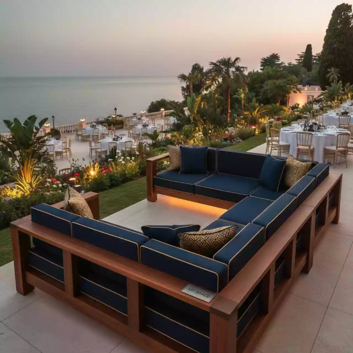 Аренда Комплект мебели угловой из акации Brighton в санатории «Сочи» — ART SPACE