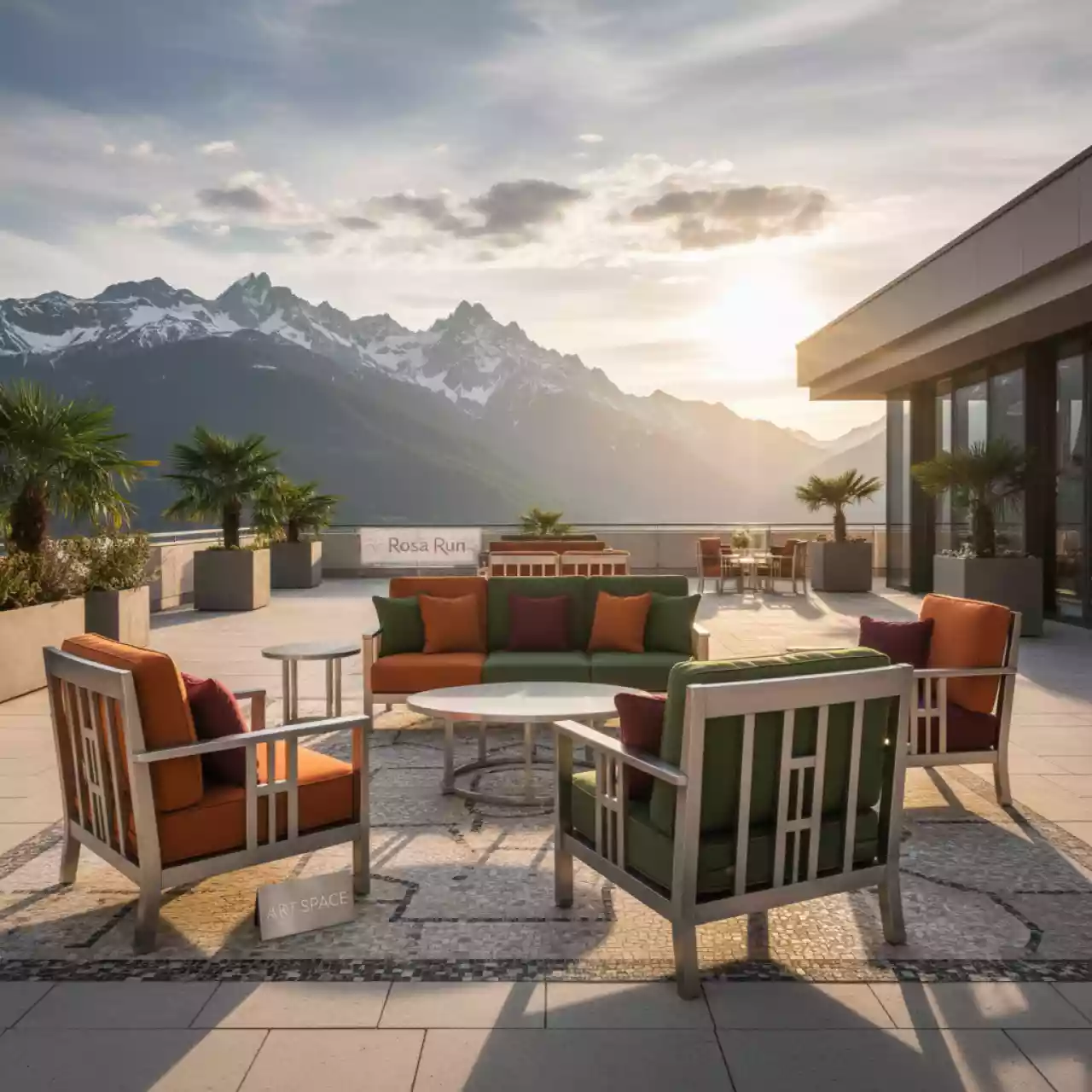 Аренда Комплект мебели VERANA Калифорния алюминиевый 4 предмета с подушками в Mövenpick Hotel — ART SPACE