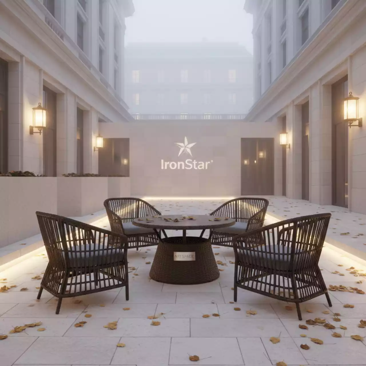 Аренда Комплект мебели YALTA BIG FAMILY 4 CHAIR под искусственный ротанг темно коричневый в Mövenpick Hotel — ART SPACE