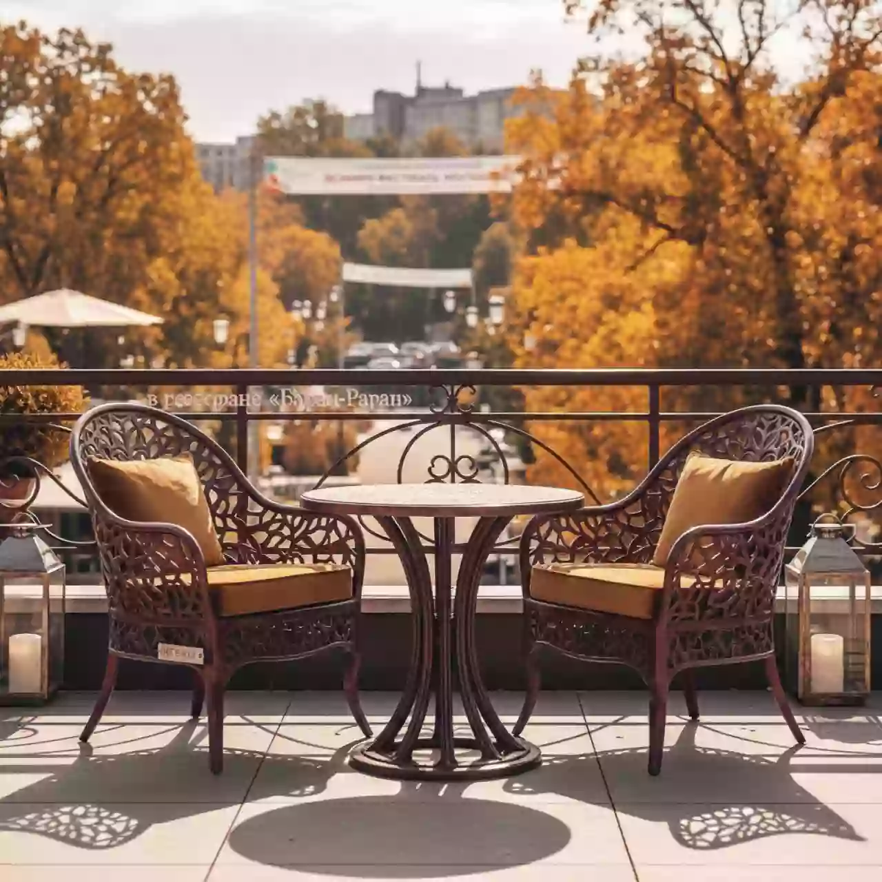 Аренда Комплект Paris из литого алюминия на 2 человека для лаунж зоны в ресторане «Баран-Рапан» — ART SPACE