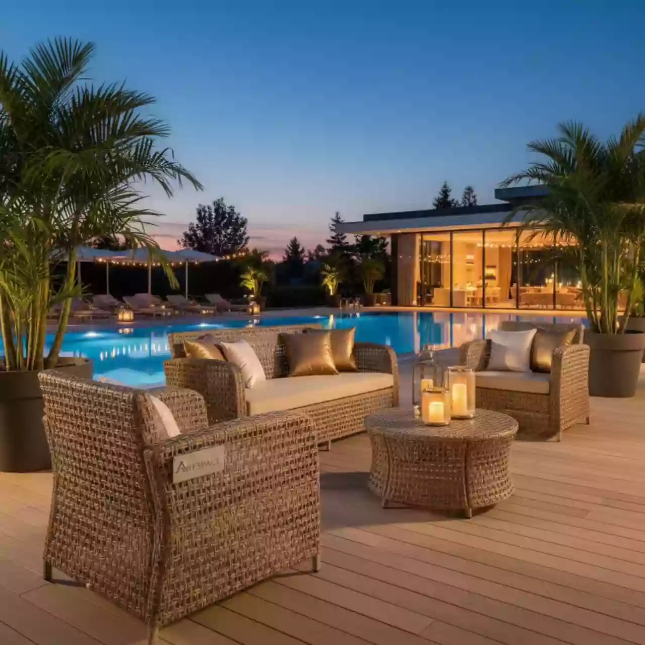 Аренда Комплект плетеной мебели T130Br LV520BB Brown Beige в Bridge Resort — ART SPACE