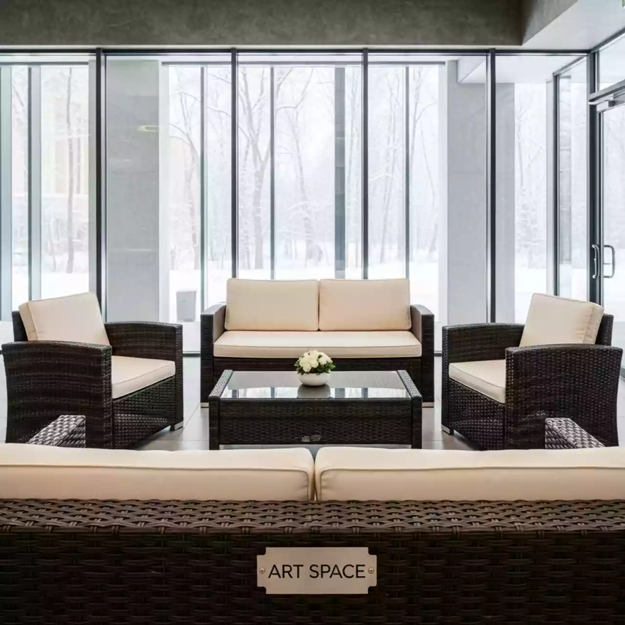 Аренда Комплект плетеной мебели T198A Y137C W53 brown 4 Pcs в Boutique Hotel PORTUM 1905 — ART SPACE