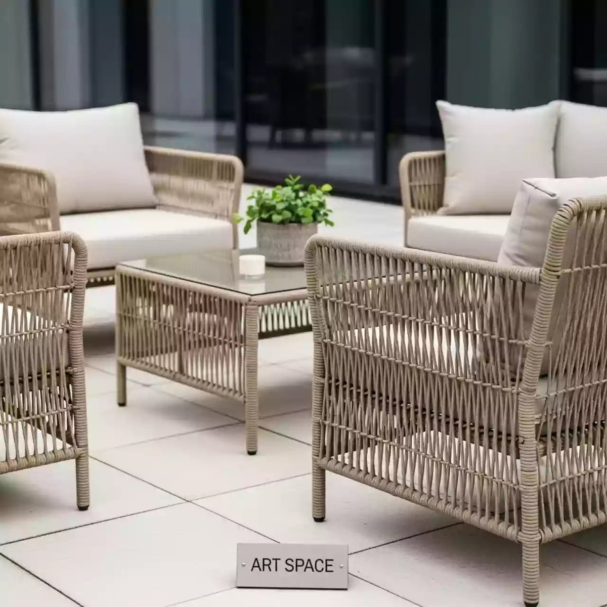 Аренда Комплект плетеной мебели T198D Y137C W85 latte 4 Pcs в Сочи Парк Отеле — ART SPACE