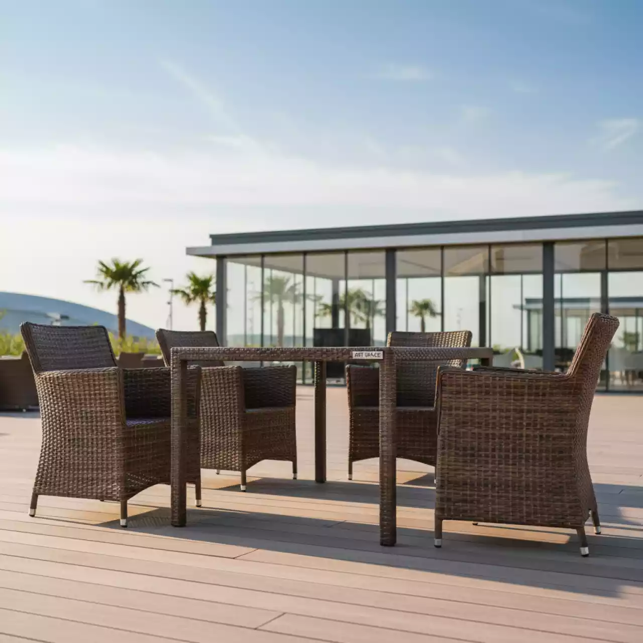Аренда Комплект плетеной мебели T256A YC379A W53 brown 4 Pcs в Omega Sirius — ART SPACE