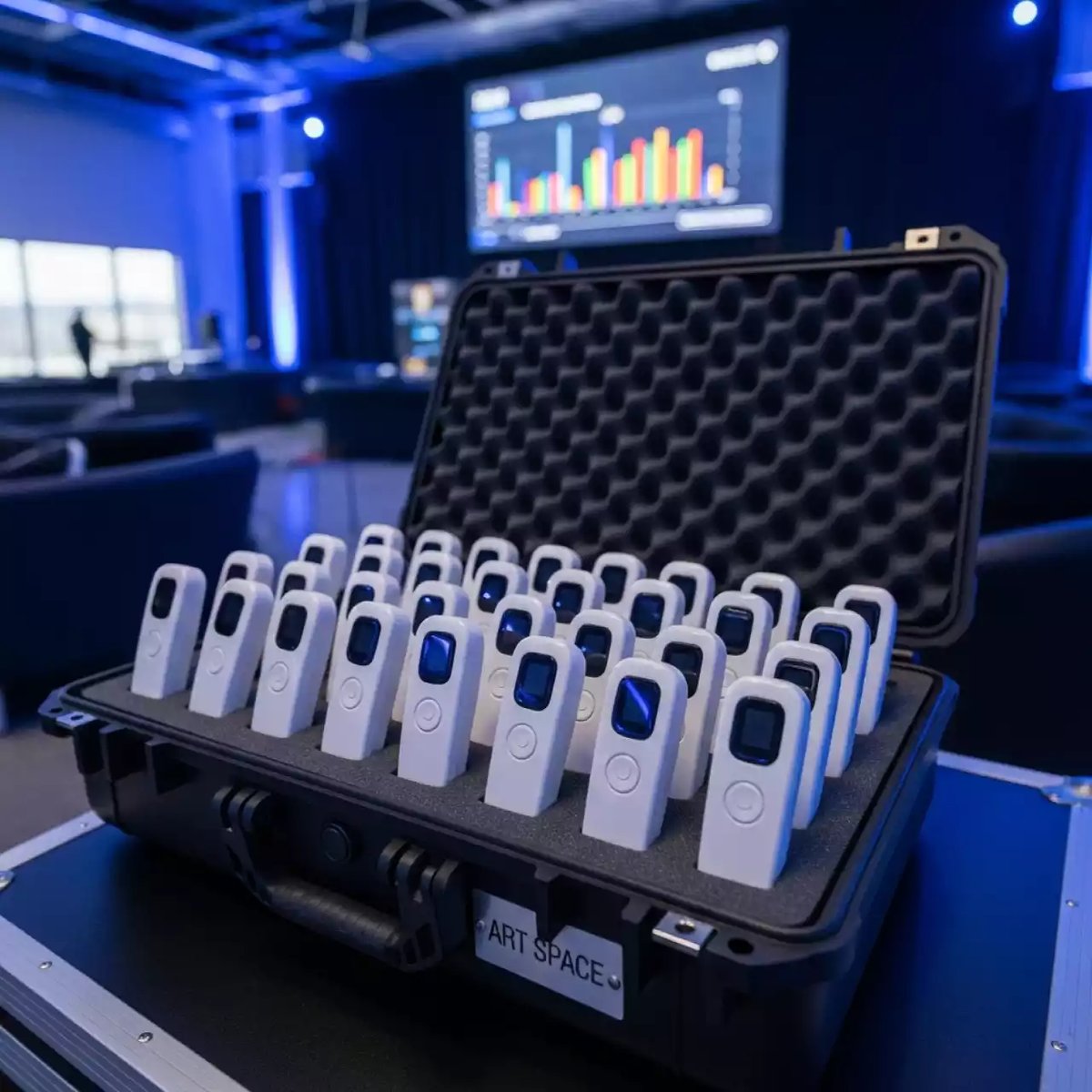 Аренда Комплект пультов Turning Technologies RCLT 50 50 пультов ресивер ПО кейс в ледовой арене «Шайба» — ART SPACE