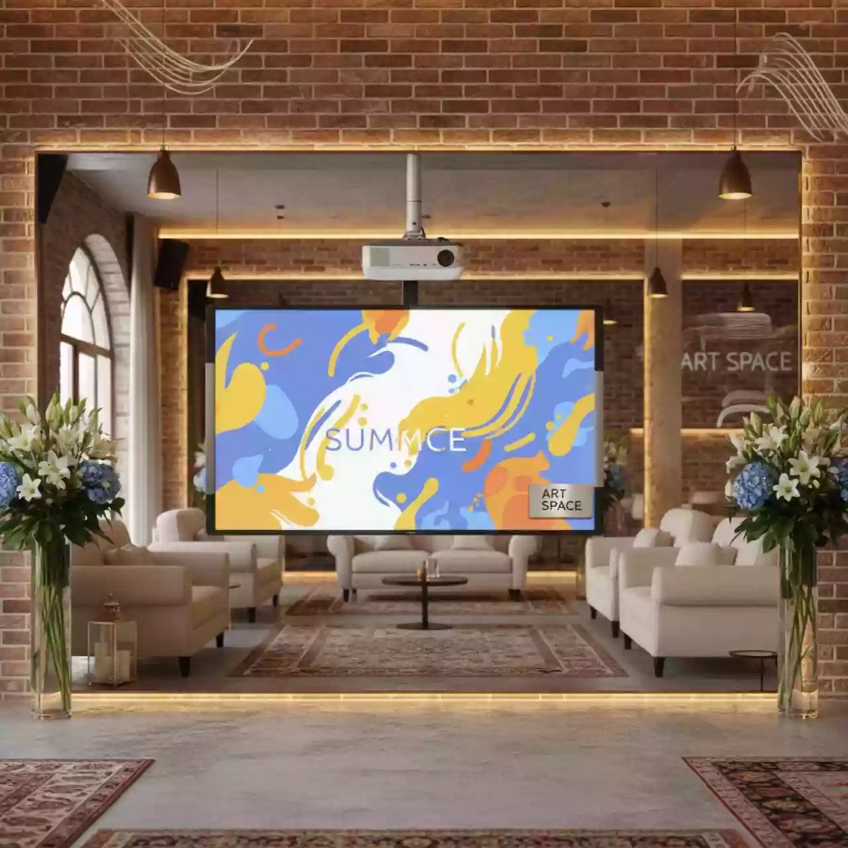 Аренда Комплект SBM787EXD 202ST интерактивная доска SMART Board SBM787V проектор EXD 202ST крепление в Гранд Отель Сочи — ART SPACE