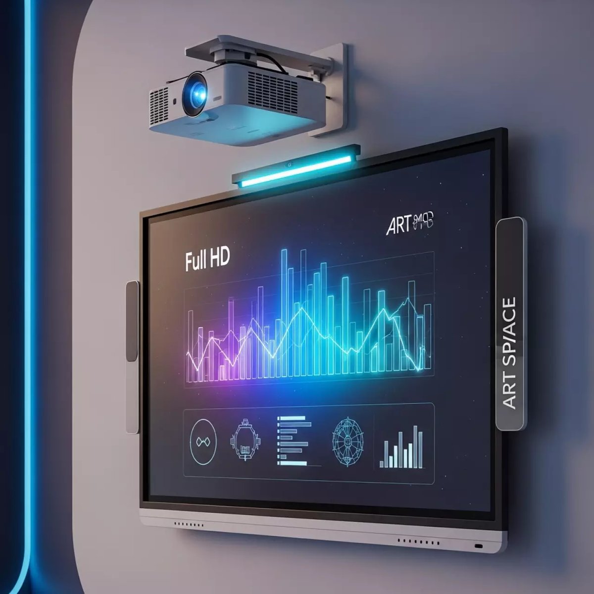 Аренда Комплект SBM787iv6S интерактивная доска SMART SBM787V проектор Vivitek DH772UST настенное крепление в Gamma Sirius — ART SPACE