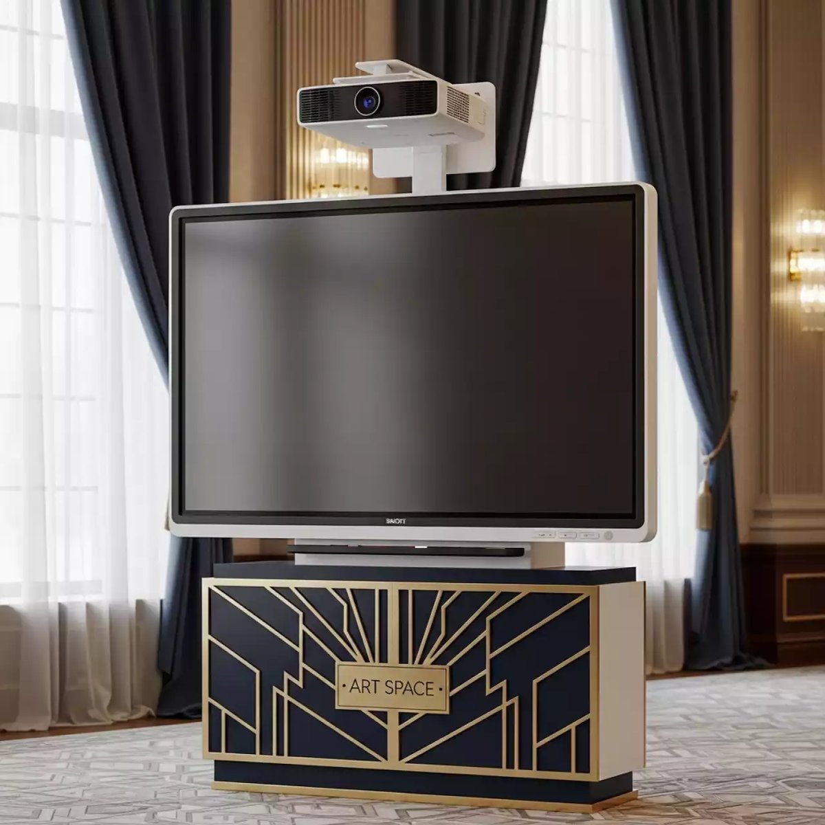 Аренда Комплект SBM787MH856UST интерактивная доска SMART Board SBM787 проектор BenQ MW855UST в Omega Sirius — ART SPACE