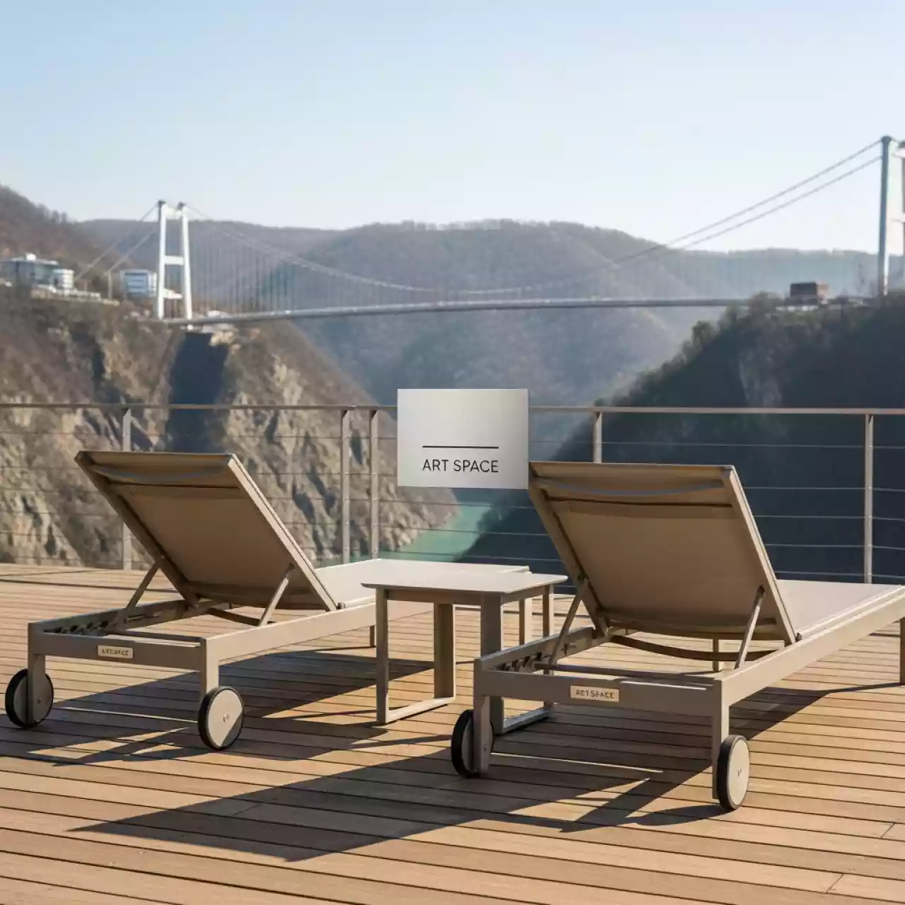 Аренда Комплект шезлонгов и столик AFM 803A T133 бежевый 2 1 в Skypark Sochi — ART SPACE