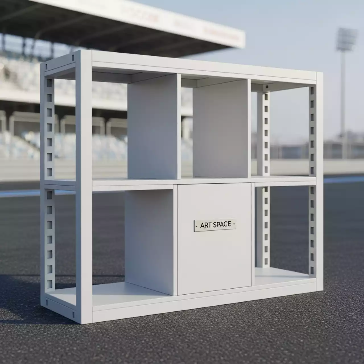 Аренда Комплект стеллажей Step 3 2 4 1 белый на Сочи Автодроме — ART SPACE