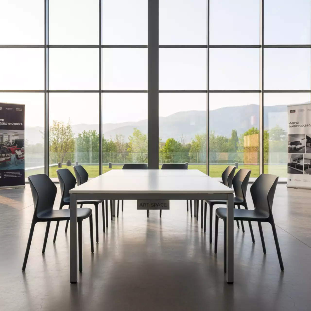 Аренда Комплект стол прямоугольный 180х80 см 6 стульев пластиковых в Swissôtel Resort Sochi Kamelia — ART SPACE