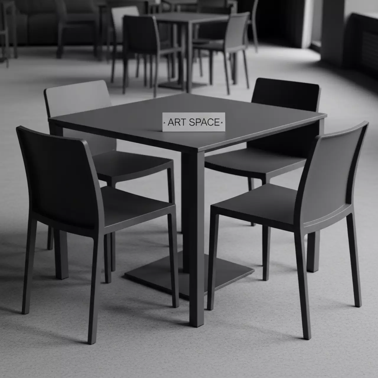 Аренда Комплект Tumba антрацит серый алюминий на 4 человека в ресторане «Высота 5642» — ART SPACE