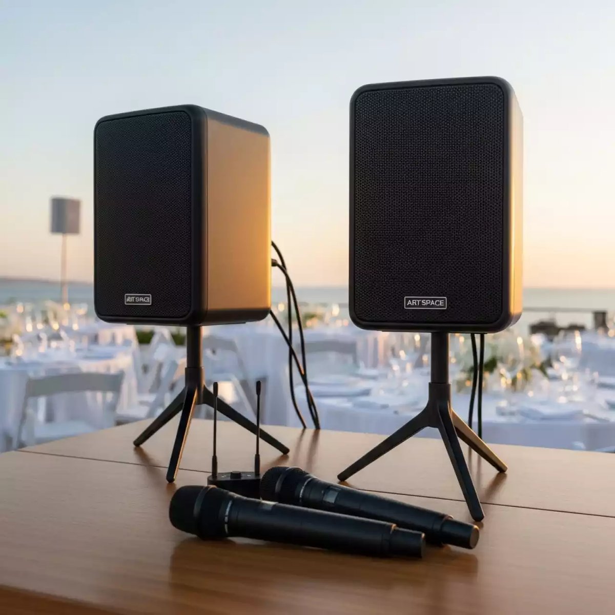 Аренда Комплект звука 2 кВт 2 радиомикрофона в пляжном клубе Del Mar — ART SPACE